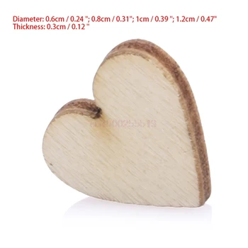 100ks Rustikálny Drevo, Drevené Láska Srdce Svadobný Stôl Scatter Dekorácie Remesiel urob si sám