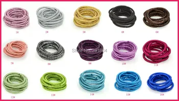 100KS Rôzne Farby 4 mm lesk elastické copu držitelia s prilepením spojenie,bling bling elastické vlasy väzby