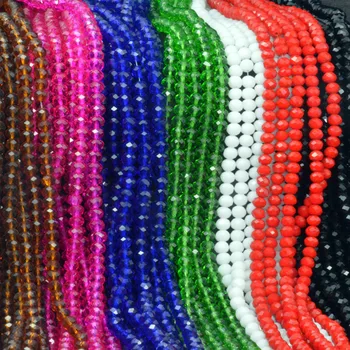 100ks/String 6 mm Multicolor Crystal Korálky Rez Tvárou Kvalitné Sklo českej Kola Otvor Guľôčok Pre Deti DIY Šperky Robiť