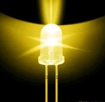 100ks Super Svetlé 5mm Kolo UV/ žltá Led Dióda F5 LED svetlo pre DIY svetlá