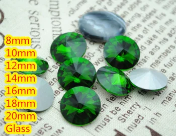 100ks/veľa Zelenej Farby, 8 mm,10 mm,12 mm,14 mm,16 mm,18 mm,20 mm Čínsky Najvyššej Kvality Okrúhly Ozdobný Kameň Rivoli sklenené perly
