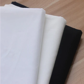 100x160cm Pure White Black Bielené Biela Bavlnená Tkanina Pre Oblečenie, Tričko posteľná bielizeň Satén
