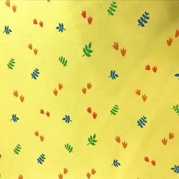 100x160cm Roztomilý Šťastný Jurský Dinosaur World & Yellow Leaf Bavlnená Tkanina DIY šitie Deti Handričkou posteľná bielizeň Quiliting Domácej Strane