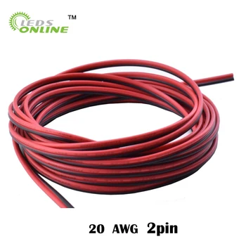 10m 2pin 20 AWG UL2468 2*0,5 mm Predlžovací Kábel použiť pre 12v 24v LED Pásy Pásky String Pripojte Elektrické Drôty