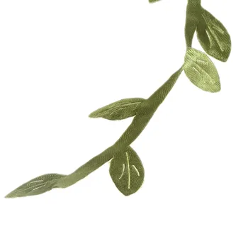 10M/32.81 nohy 15*8 mm Hodváb Veniec Zelený List Železný Drôt Umelý Kvet Viniča V Ratan pre Auto Dekorácie DIY Svadobné Flo