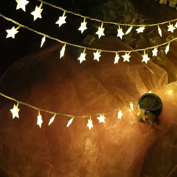 10m 50 Hviezd 50m LED Reťazec Dovolenku Svetlá Nový Rok Garland LED Vianočné Osvetlenie Vonkajšie Pre Domáce STRANU VÍLA SVADOBNÉ Dekorácie