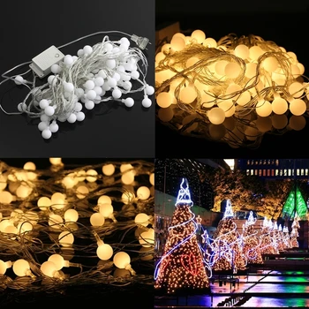 10m Teplá Biela 100LED Loptu Víla String Svetlo pre Strany Vianoce Svadba Nový Rok Výzdobu
