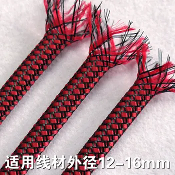 10meter 12 mm Kábel Rukávy Bavlnená priadza Lemovanie Drôtu Ochranu PP+ PET Nylon Kábel Rukáv pletivo šok pre kábel súpravy