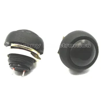 10Pack Čierne Mini Kolo Prepínač 12mm Momentálne tlačidlo Prepnúť Predaj