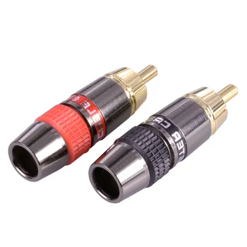 10pair/20pcs Drôtu konektor RCA samec konektor adaptéra Audio/Video Konektor, Podpora 8 mm Kábel black&red