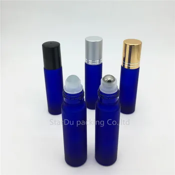 10pcs 10 ml modrý matný prejdite na essential oil,parfum fľašu 10cc modrá mliečna rollon fľaše, malý sklenený valec kontajner