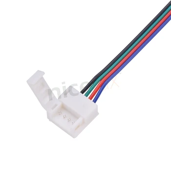 10pcs 2Pin 4Pin LED Pásy Konektor pre SMD mm 8 mm 10 mm 3528 5050 RGB Jednu Farbu IP65/54 Vodotesný LED Pásky Svetlo na Drôt Spoločné