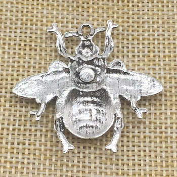 10Pcs 35*40 mm Bee Prívesok Charms Antique Silver Farba DIY Šperky Robiť Ručné Remeslá