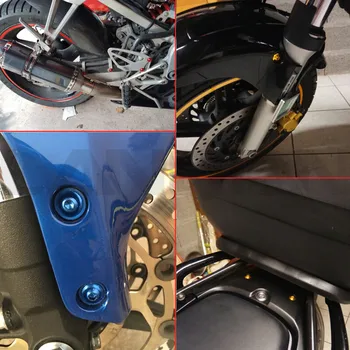 10PCS 6 mm CNC motocykel telo prácu kapotáže skrutky screwse Pre Yamaha YZF-R25 YZF-R3 bws125 bws 125 mt07 mt09 fz6r fz6 fazer