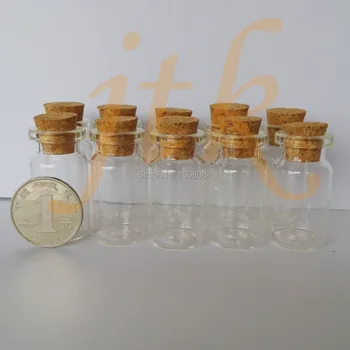 10pcs 7 ml malých sklenených fľaštičkách s korku topy fľaše Malé prázdne poháre 22*40 mm