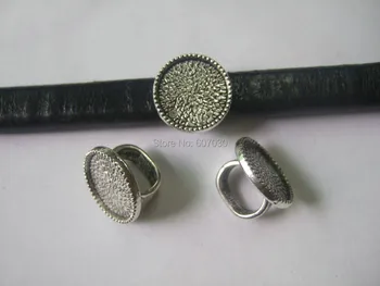10Pcs Antique Silver Ring Zásobník Korálky List Dištančné 10*7 Na Drievka Ploché Kožený náramok, Náhrdelník Jewellry urob si sám