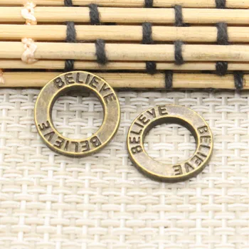 10pcs Charms kruhu dosky myslíte, že 14 mm Tibetského Striebra Plátovaného Prívesky, Starožitné Šperky Čo HOBBY Ručné Remeslo