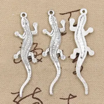 10pcs Charms lizard gecko 56*15 mm ručné Remeselné prívesok, takže nosenie,Ročník Tibetského Striebra,DIY náramok náhrdelník