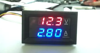 10PCS DC 0-100V 10A Digitálny Voltmeter Ammeter Duálne Zobrazovanie Napätie Detektora Aktuálne Meter Panel Amp Volt Rozchod 0.28