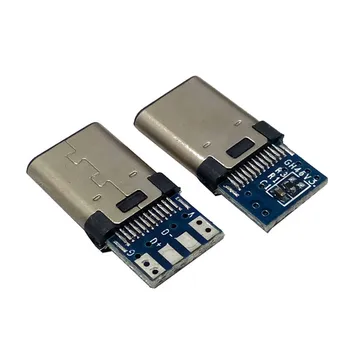10pcs DIY OTG USB-3.1 Zváranie Male jack Konektor USB 3.1 Typu C Konektor s PCB Dosky Zástrčky Údaje Line Terminály pre Android