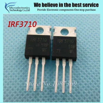 10pcs doprava zadarmo IRF3710 IRF3710PBF MOSFET MOSFT 100V 57A 23mOhm 86.7 nC-SA-220 nový, originálny