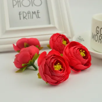 10pcs Hodváb čaj rose bud Stamens Pre Domáce Pions svadobné dekorácie, doplnky Pompon diy scrapbooking Umelé kvety lacné