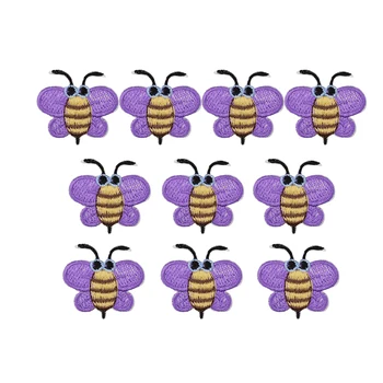 10pcs levandule Včely škvrny hmyzu odznaky na odevy železa vyšívané patch nášivka žehlička na škvrny šitie príslušenstvo urob si sám