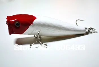 10PCS lov rýb Popper červenou hlavou háčik návnada návnad 9 cm 15 g F0009
