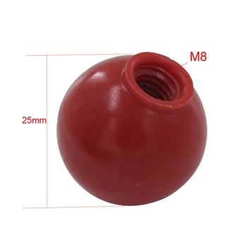 10pcs M8 x 25 mm Loptu Gombík 8mm Závit 25 mm Lopta Priemer Bakelite Red Ball Páky Gombík pre Obrábacie stroje Náhradné