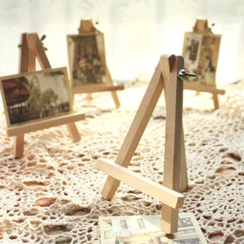 10pcs Mini Umelec Drevený Stojan Dreva Svadobný Stôl Karty Stojan Displej Držiak Na Party Dekorácie