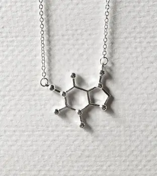 10PCS Módne Serotonínu Kofeín Molekuly Náhrdelník Biochémie Štruktúra Náhrdelníky Prvok Clavicle Náhrdelník