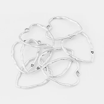 10pcs módny prívesok duté otvoriť veľké zliatiny srdcom charms prívesok pre náušnice náhrdelník šperky, takže príslušenstvo 52*38 mm