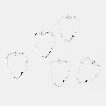 10pcs módny prívesok duté otvoriť veľké zliatiny srdcom charms prívesok pre náušnice náhrdelník šperky, takže príslušenstvo 52*38 mm