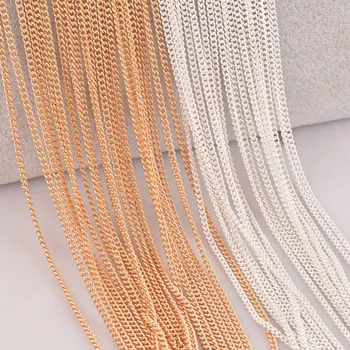 10pcs módnych šperkov náhrdelník reťaze jemné 2 mm kvalitu silné prepojenie reťazca pre prívesok s prackou veľkoobchod striebro zlato