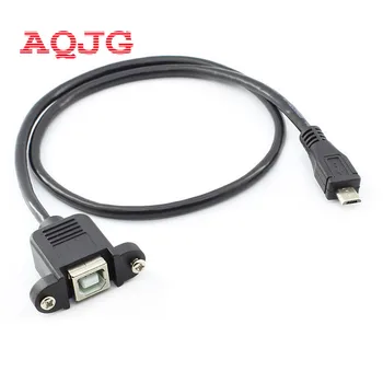 10Pcs Nové 50 cm USB 2.0 B Ženské zásuvky Tlačiarne Panelu Pripojiť do USB Micro B 5 pin male kábel 1 M Vysoká kvalita AQJG Veľkoobchod