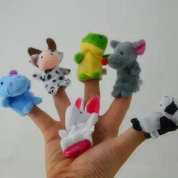 10pcs Prsta Bábky Handričkou Oblečenie pre Bábiku Baby Vzdelávacie Strane Cartoon Zvierat Hračky