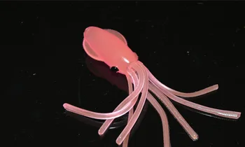 10PCS Ružová Mäkké squid octopus Lákať Grub Silikónové Noc Rybárske Návnady 7 cm/3.7 g doprava Zadarmo