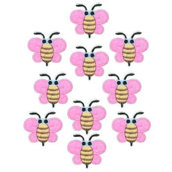 10pcs Ružová včely odznaky škvrny na oblečení železa vyšívané patch nášivka žehlička na škvrny šitie príslušenstvo pre Diy oblečenie