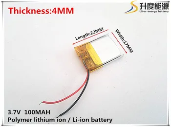10pcs [SD] 3,7 V,100mAH,[401722] Polymer lithium ion / Li-ion batéria pre HRAČKA,POWER BANKY,GPS,mp3,mp4,mobilný telefón,reproduktor