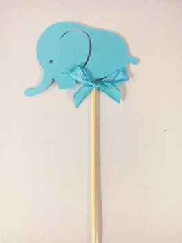 10Pcs/set Creative Luk Modrý Slon Obojstranné Cupcake Mulčovače Baby Sprcha pre Chlapca Narodeniny Láskavosti Cake Dekorácie Tipov