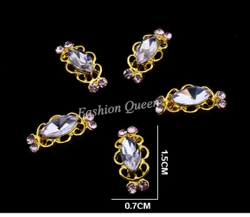 10pcs Super Lesklé Crystal Ružové Nechty Drahokamu Zlatej Zliatiny Nechtov Šperky Lesk Nechtov Dizajn, Dekorácie