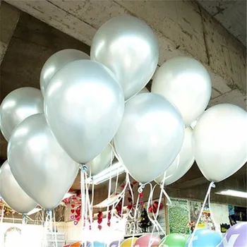 10pcs/veľa 1,5 g Striebra Latex Nafukovací Balón Vzduchu Gule Svadobné Party Dekorácie Narodeniny Dieťa Strany Float Balóny Deti Hračky