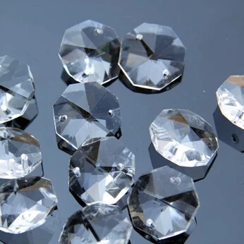 10pcs/veľa 18 mm krištáľové sklo octagon korálky 2 otvory pre svadobné pramene & luster perličiek časti