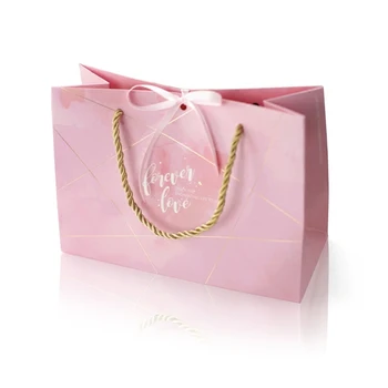 10Pcs/Veľa 2018 nový príchod ružové svadobné darčekové tašky s reťazce udalostí strana dodávky 23*10*16.3 cm kreatívny papier, obaly boxy
