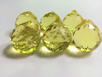 10pcs/veľa 20mm Yellow Crystal Visiace Tvárou Gule Crystal Prívesky Pre Lustre Hot Predaj Krásne suncatcher visí kvapky