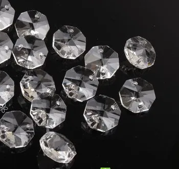 10pcs/veľa 24mm krištáľové sklo octagon korálky 2 otvory pre svadobné pramene & luster perličiek časti
