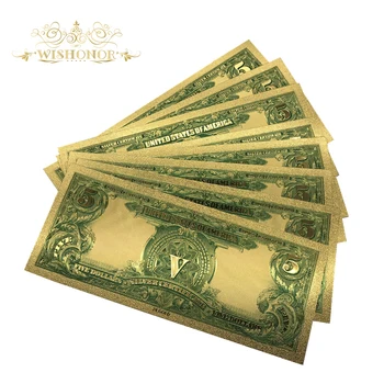 10pcs/veľa Dary Americký 1899 Rok Zlato, Bankovky 5 US Dollar Poznámka Zlato Bill Farebné Fólie Bankoviek Pre Domáce Remeslá