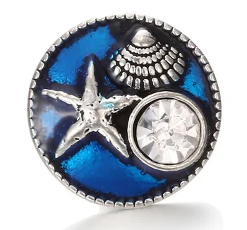 10Pcs/veľa DIY 18 mm Hviezdice Modul Tlačidiel Vymeniteľné Príslušenstvo Šperky Duté Box Blue Drahokamu Snap Šperky Pre Náramok