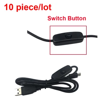 10pcs/veľa Micro USB Switch Kábel Napájací Kábel USB Micro USB Nabíjanie Line Drôt pre Raspberry Pi 2 / 3 / Zero