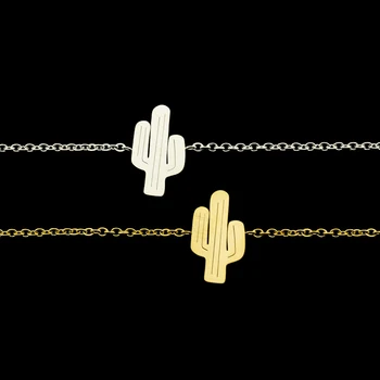 10pcs/veľa Minimalistický Boho Mexiko Púšti Kaktus Náramok Nastaviteľné Reťaz z Nerezovej Ocele Strany Šperky Príslušenstvo Pulseras BFF